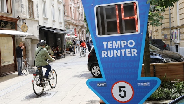 Die vorgeschriebene Schrittgeschwindigkeit sei von Radfahrern in der Schmiedgasse zu oft ...