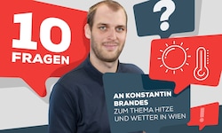 UBIMET-Metereologe Konstantin Brandes beschäftigt sich mit dem Wetter und dem Klima.