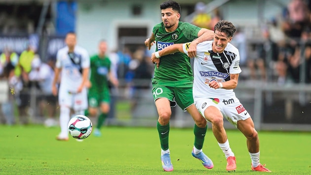 Sturms neuer Innenverteidiger Tim Oermann (re.) gilt als harter Arbeiter.