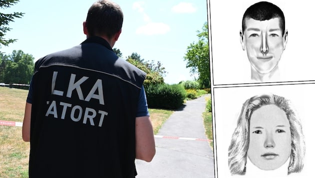 Mit diesen Phantombildern wird nach einem Pärchen gefahndet.