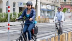 Verkehrsstadträtin Ulli Sima (SPÖ), hier bei der Eröffnung des Radwegs in der Äußeren ...