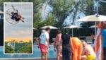 Extremsportler Felix Baumgartner stürzte mit dem Paraglider neben diesem Hotel-Pool ab. Nach dem ...
