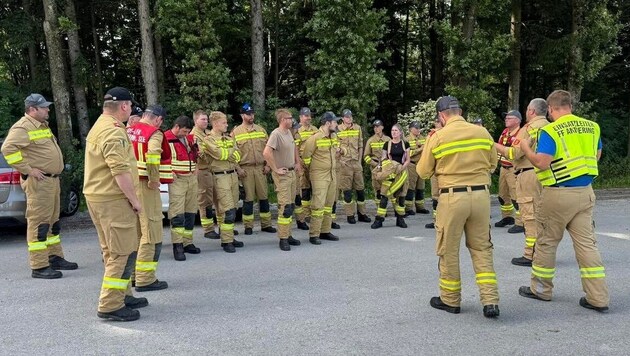 Einsatzkräfte bei der Suchaktion im Wald