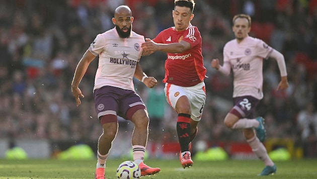 Bryan Mbeumo (li.) steht vor einem Wechsel zu den „Red Devils“.