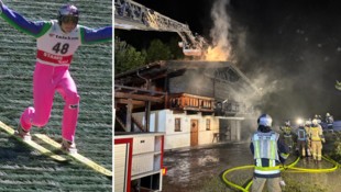 Die Feuerwehr bekämpfte den Brand. Auch Andreas Goldberger gewann einst auf der Schanze in ...