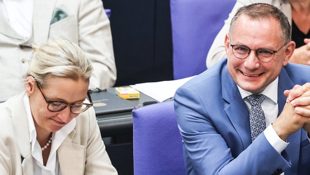 AfD-Co-Chefin Alice Weidel und Kollege Tino Chrupalla