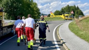 In Köflach verletzte sich ein 58-jähriger Motorradfahrer am Oberschenkel.