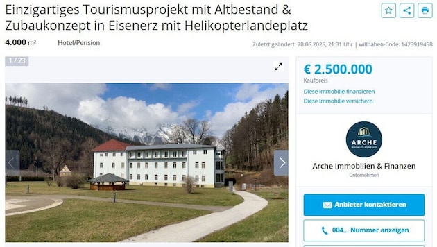 Das aktuelle Inserat auf Willhaben