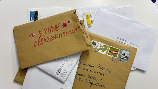 Nur ein paar der vielen Briefe, die die Redaktion im Zuge der Herzensmenschaktion erreichten. ...