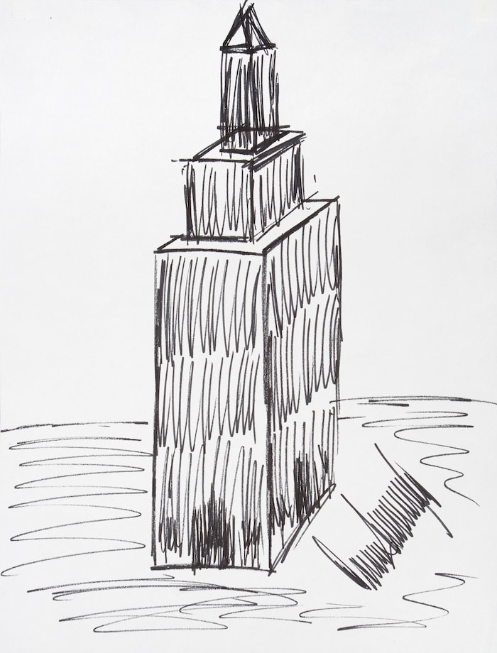 Und er malte offenbar doch: In den 1990er-Jahren skizzierte Trump das legendäre Empire State ...