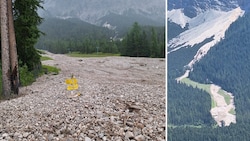 Bilder zeigen das gewaltige Ausmaß des Murenabgangs.