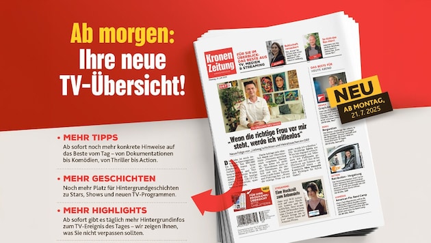 Die neue TV-Seite der „Krone“