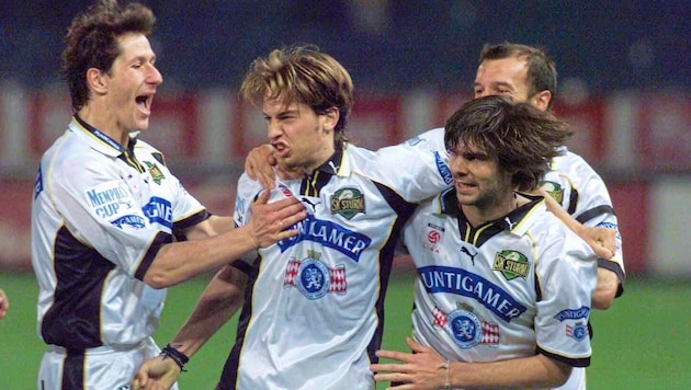 Umjubelt: Jan Pieter Martens rettete Sturm 1999 seinem Siegestor gegen den GAK den Meistertitel.