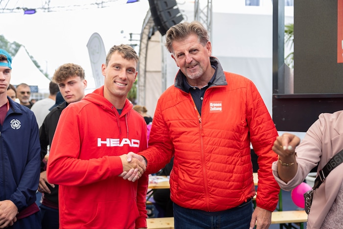 Filip Misolic und Claus Meinert, Chefredakteur der „Tiroler Krone“.