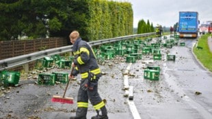 4800 Flaschen Zitronen-Radler landeten auf der Straße