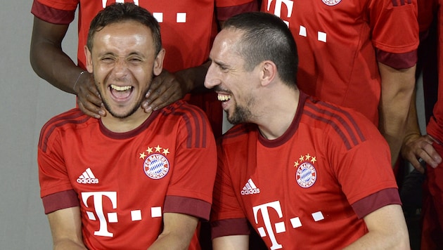 Rafinha (links) war zusammen mit Franck Ribery immer für einen Scherz zu haben.