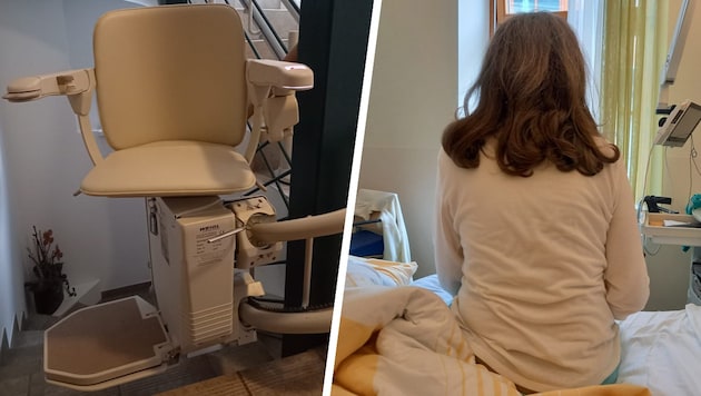 Die 78-jährige pensionierte Lehrerin musste sich nach einer Operation im Haus einen Treppenlift ...