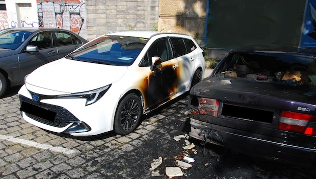 In Wien-Landstraße stand Montagmorgen ein Fahrzeug in Flammen.