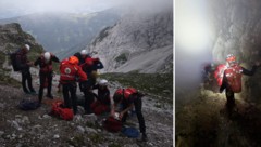 Bergretter brachten die Urlauberfamilie gesichert ins Tal.