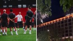 Mit einem Feuerwerk wurde die Nachtruhe des FC Red Bull Salzburg um Trainer Thomas Letsch ...