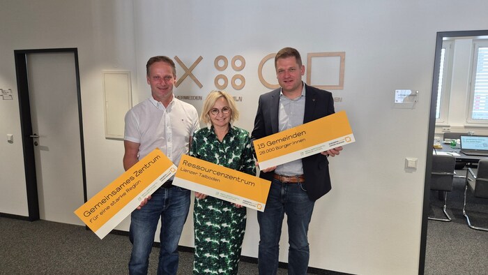 Präsentierten die Pläne: AWVO-Obmann Georg Rainer, BM Elisabeth Blanik und PV36-Obmann Markus ...