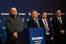 Rustem Umjerow, Leiter der ukrainischen Delegation, konnte nach der dritten Verhandlungsrunde ...