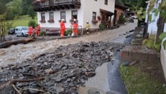 Die Feuerwehr Bruck rückte zu den Murenabgängen aus.