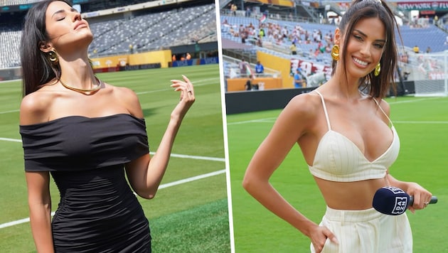 DAZN-Moderatorin Eleonora Incardona zog bei der Klub-WM mit ihren Outfits alle Blicke auf sich.