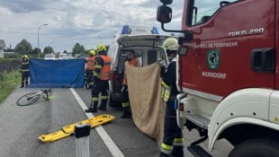 Die Feuerwehr Werndorf sicherte die Unfallstelle ab