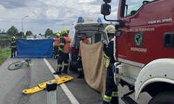 Die Feuerwehr Werndorf sicherte die Unfallstelle ab.