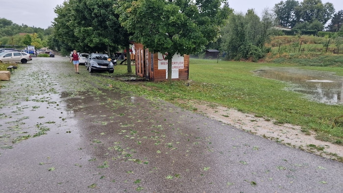 Innerhalb kurzer Zeit gab es etwa in Hollabrunn große Regenmengen.