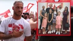 Marko Arnautovic feiert die Vertragsunterschrift mit seiner Familie.