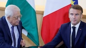 Frankreichs Präsident Emmanuel Macron (rechts) mit Palästinenserpräsident Mahmoud Abbas (links)