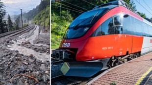 Murenabgänge machten eine Sperre auf der Brennerstrecke nötig.