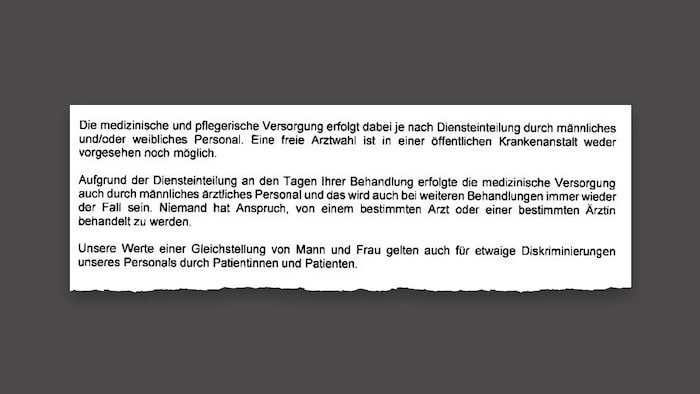 Auszug aus der Antwort der Landeskliniken