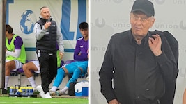 Austria um Trainer Christian Schaider (li.) trifft auf Oedt mit Klub-Boss Franz Grad.