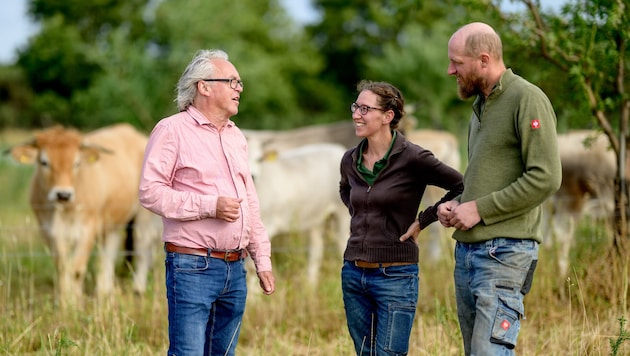 Österreichs profundester Bio-Experte , Andreas Kranzler (re.), besuchte die Familie Harbich im ...