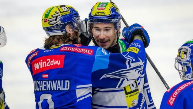 Max Coatta (re.) mit Kapitän Alex Rauchenwald