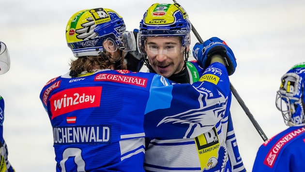 Max Coatta (re.) mit Kapitän Alex Rauchenwald
