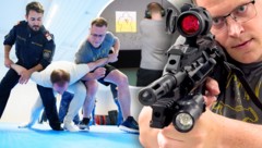 Beim Einsatztraining der Polizei schoss die „Krone“ scharf und packte mit an.