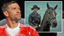 Thomas Müller als Cowboy – vermutlich auf dem Weg nach Sacramanto