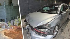 Der Lenker dieses Wagens flüchtete vor der Polizeikontrolle und krachte wenig später gegen eine ...