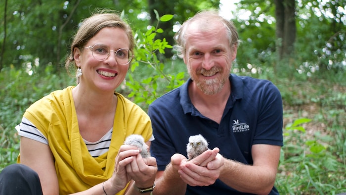 LH-Stv. Anja Haider-Wallner und Ornithologe Daniel Leopoldsberger