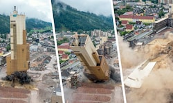 Drei, zwei, eins: Die Druckwelle war weit über das ehemalige RHI-Gelände hinaus zu spüren.