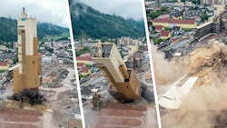 Drei, zwei, eins: Die Druckwelle war weit über das ehemalige RHI-Gelände hinaus zu spüren.