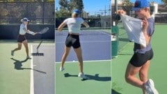 Lindsey Vonn macht auch mit Racket gute Figur.