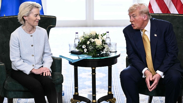 EU-Chefin Ursula von der Leyen (66) und US-Präsident Donald Trump (78) sind am Sonntag im ...