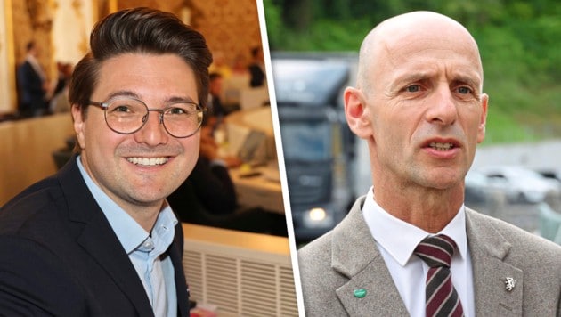 Niko Swatek (li. Neos) und Willibald Ehrenhöfer (ÖVP)