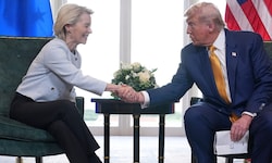 EU-Kommissionspräsidentin Ursula von der Leyen (66) mit US-Präsident Donald Trump (79) am ...