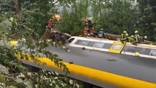 Das Zugunglück passierte mitten in einem bewaldeten Bereich.